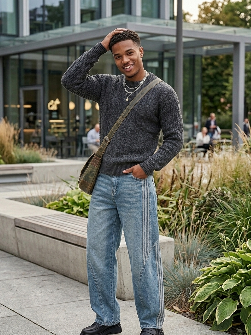 Jeans holgados con gráfico