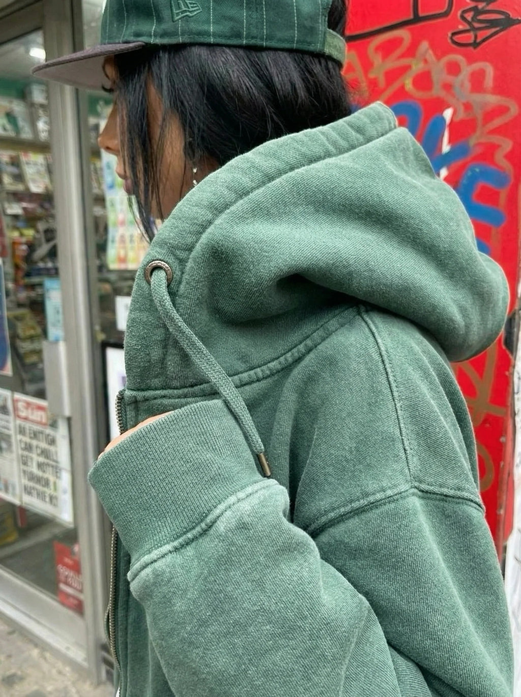 Sudadera con cremallera Acid Wash